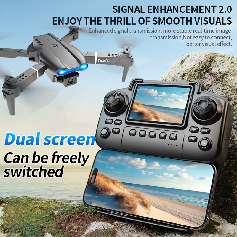 โดรนพับได้รุ่นอัปเกรด E99 PRO  - Drone Controller Screen บทวิจารณ์และราคา